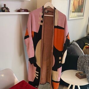 Papu Abstract Patterned Open Cardigan